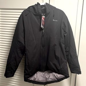 Brand new black hooded insulated winter jacket